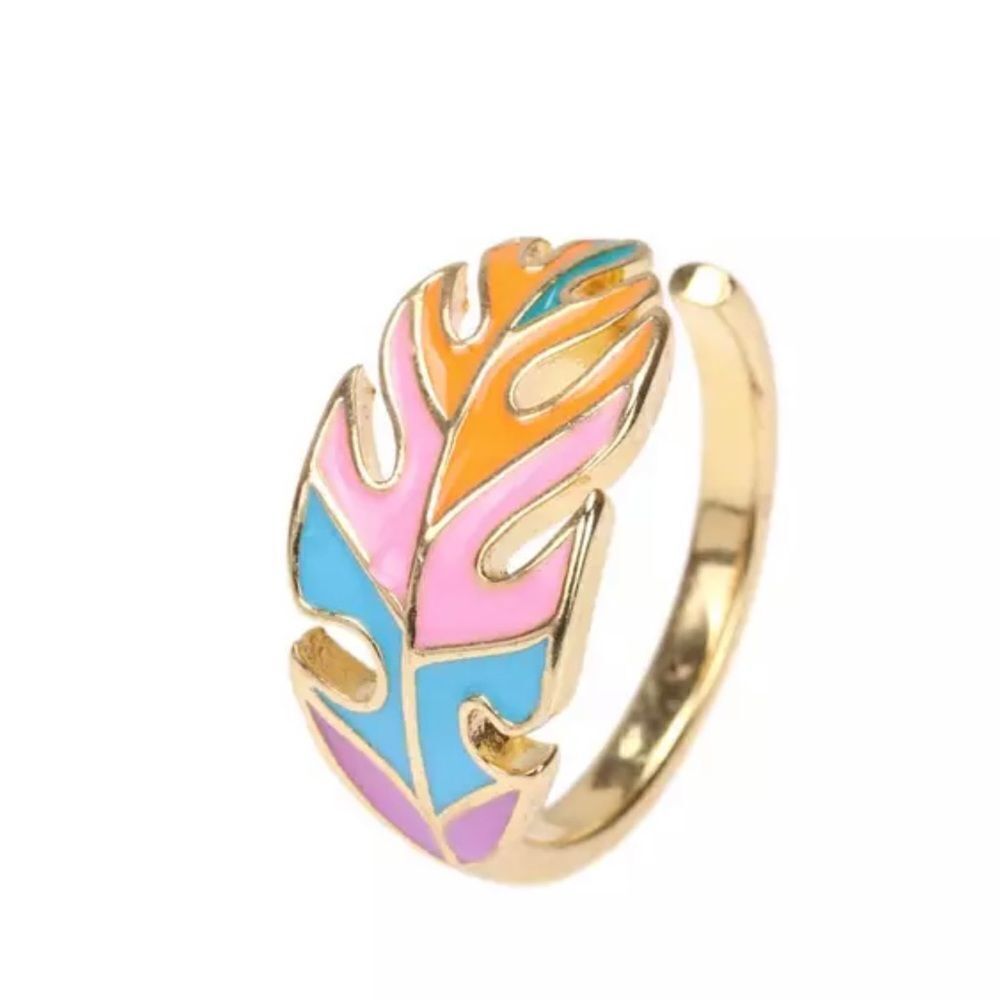 ENAMEL FLOWER ADJUSTABLE RING‎